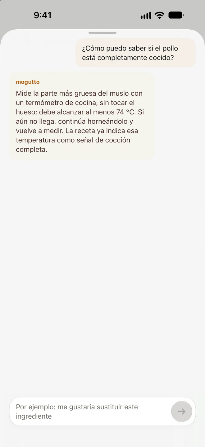Conversación con la IA sobre una receta