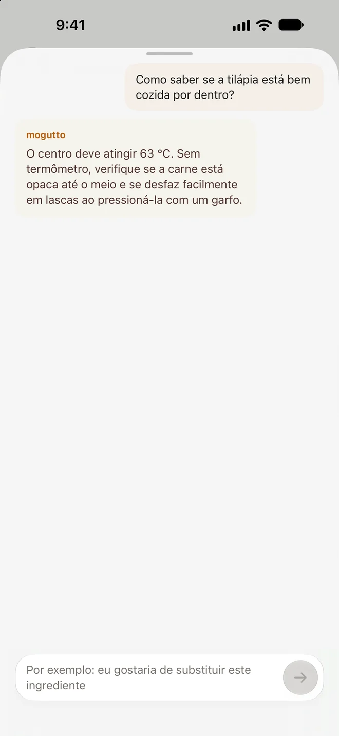 Conversa com a IA sobre uma receita